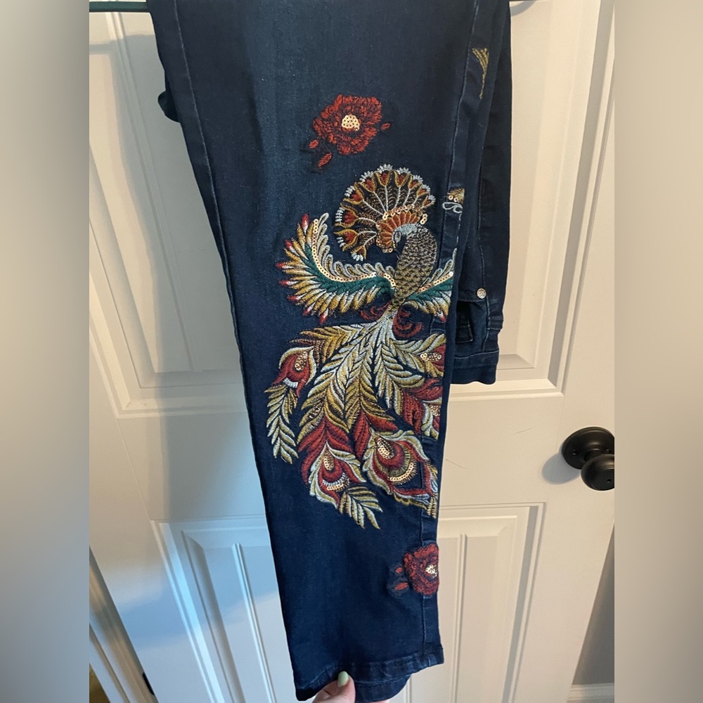 Embroidered jeans size 12